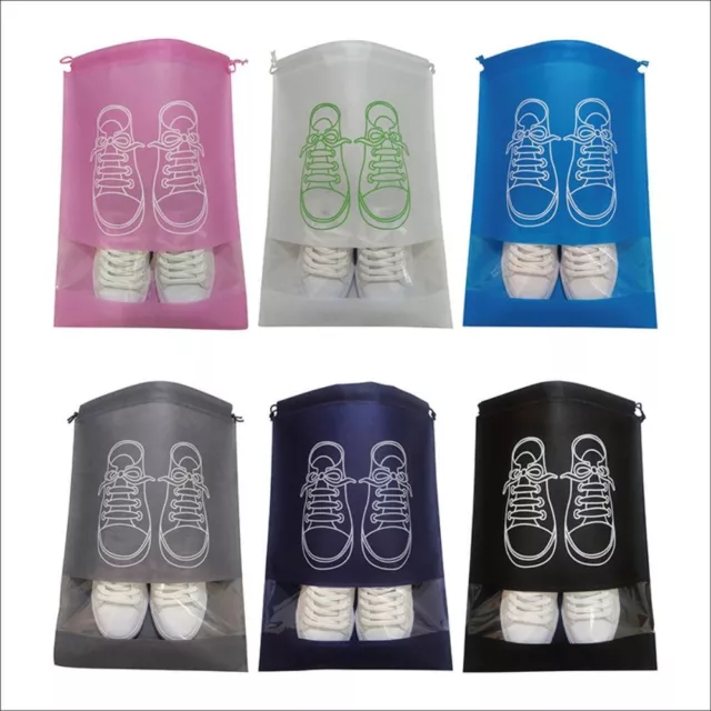 Non-woven Fabric Shoes Bag Dustproof Carry Sack Drawstring Organizer  Travel