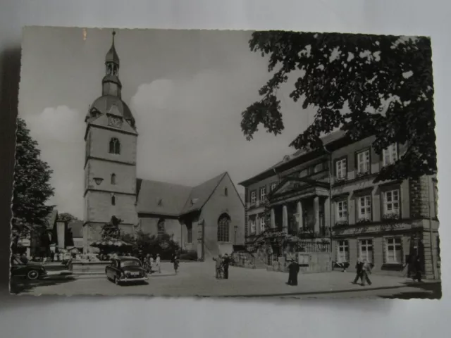 AK Detmold "Marktplatz mit Rathaus und Kirche"
