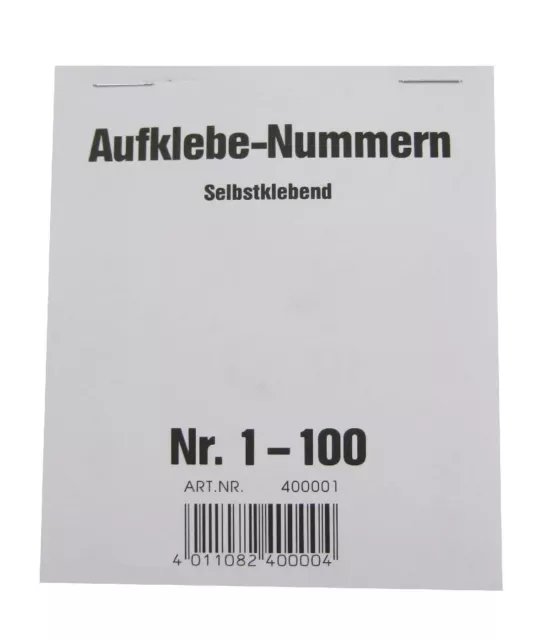 Wolf Appenzeller &400001–1-100 Self-Adhesive Numbered Stickers, Self-Adhesive