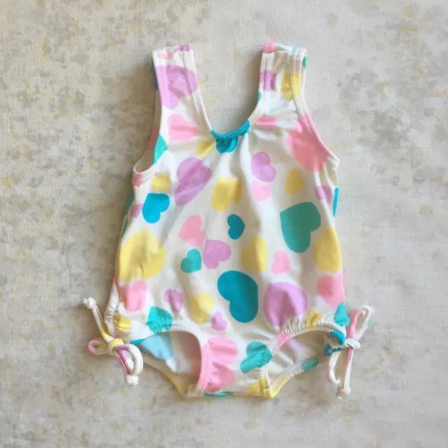Vintage 80s 90s Carter's 18M 18 Mos Swimsuit Heart Print Swimsuit USA