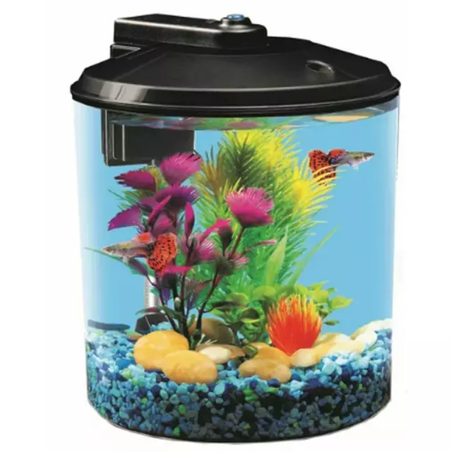 Aqua Culture 1.5-Gallon Aquarium Starter Kit Plastic, LED Lighting and Power Fil