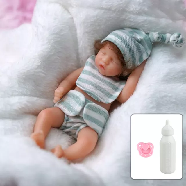 6" Mini Reborn Baby Dolls Full Silicone Baby Girl Dolls Lifelike Toys Handmade