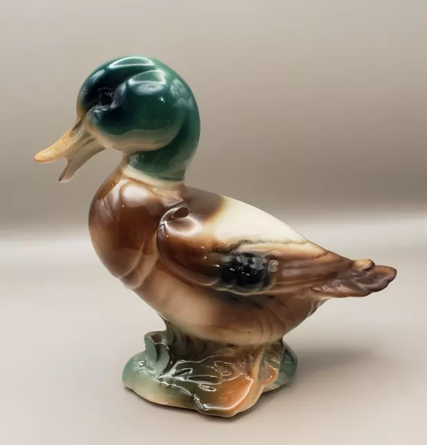 Vintage Cute Porcelain Mallard Duck Figurine