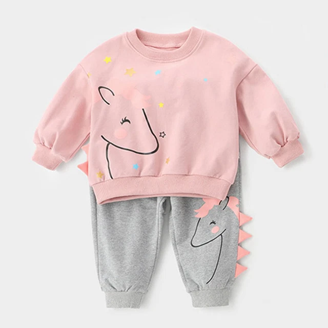 Felpa a maniche lunghe bambino bambino bambino bambino cartone animato set abbigliamento bambino