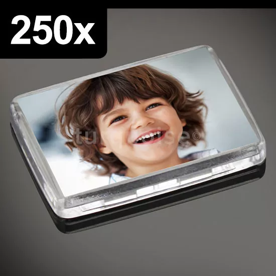 250x Premium Quality Clear Acrylic Blank Photo Fridge Magnets 50 x 35 mm