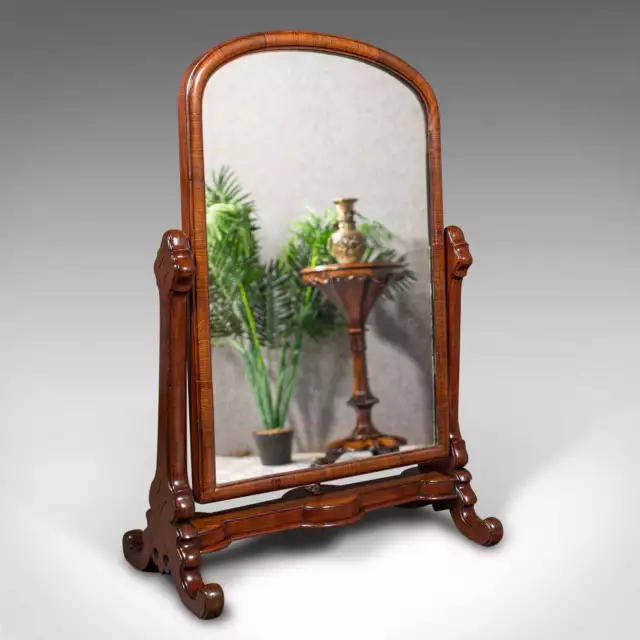 Antique Boot Maker's Mirror, English, Cheval, Dressing, Early Victorian, C.1840