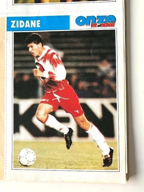 CARD ZINEDINE ZIDANE ONZE MONDIAL ROOKIE AS CANNES 1991 1rst GAME D1 EUR 12,00 - FR