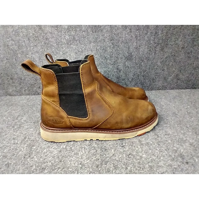 BRUNT THE OHMAN Soft Toe Work Boots Mens 11 Brown Leather Chelsea EH ...