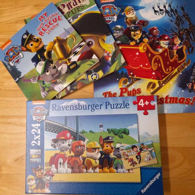 PAW PATROL BUNDLE - Ravensburger Puzzle + Books Pups Save Christmas + 2 ...