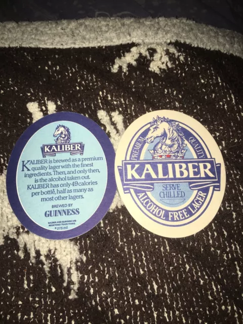 Vintage Beer Mat Coaster - Two Sided - Kaliber Brewed By Guinness   (Ff07)
