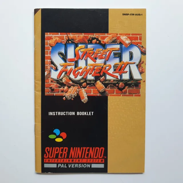 Super Street Fighter 2 - Snes Instruction Booklet Manual (Australian Release)