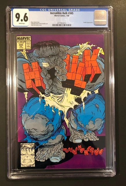 Incredible Hulk #345 CGC 9.6, White Pages, Leader Appearance, 7/88