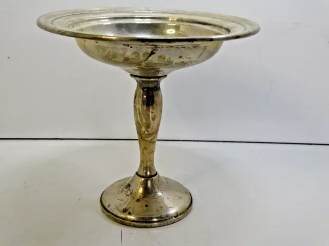 Newport Sterling Silver Candy Serving Dish 16336 On Pedestal Weighted Vintage