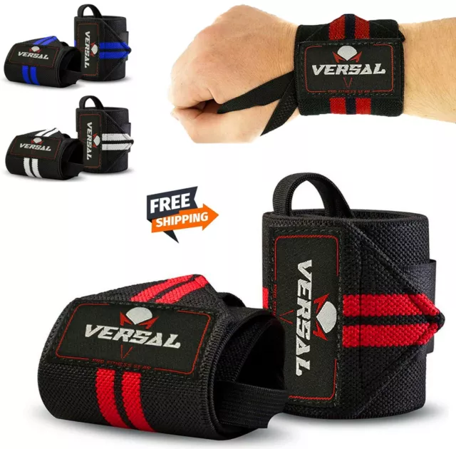 VSL Weight Lifting Wrist Wraps Bandage Hand Support Gym Straps Brace Cotton Pair
