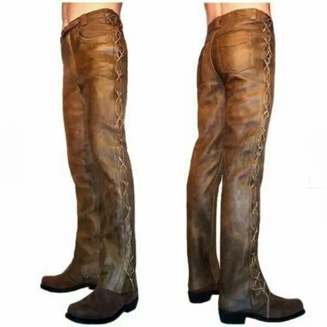 Western Cowboy Style Leather Pant Native American Leather Pant Men Leather Pant