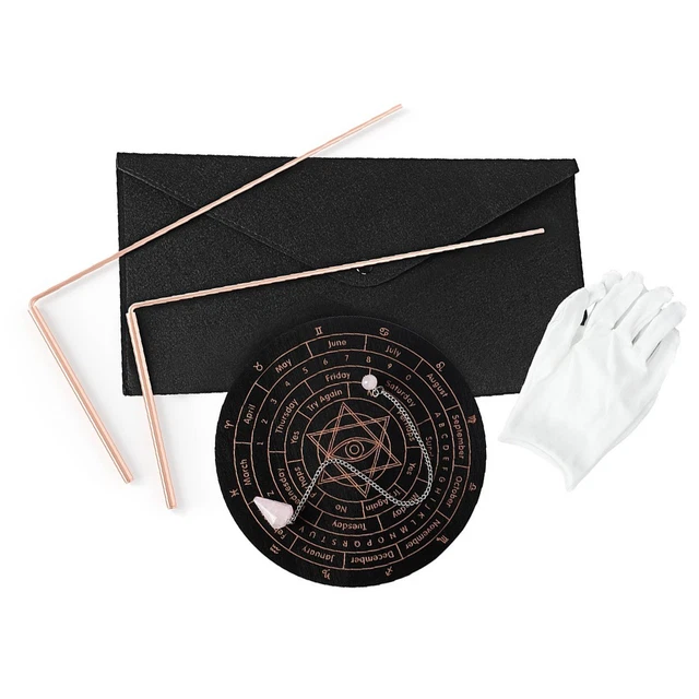 Baguettes De Radiesthésie En Cuivre Spirituel Et Divinatoire Pendule Planche Mat Kit Pour Divination De L Eau Guerison Energetique