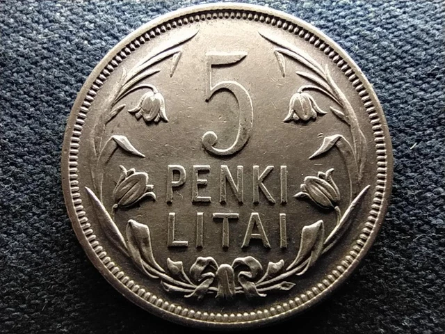 Lithuania Republic (1918-1940) 5 Litai .500 Silver Coin 1925 Lithuania Republic (1918-1940) 5 Litai .500 Silver Coin 1925