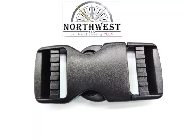 1" Dual Adjust Double/Double Side Release Buckles 25 per lot, Black