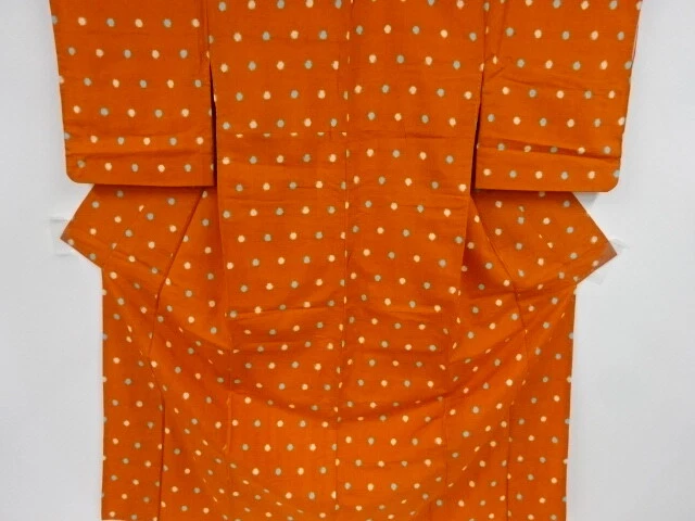 09835# Japanese Kimono / Antique Kimono / Meisen / Woven Dots