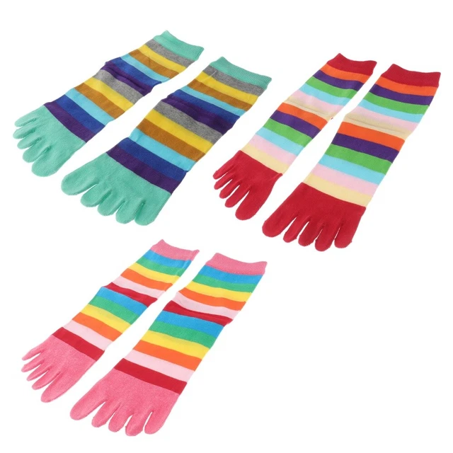 3 Pairs Cotton Five-toe Socks Chaussettes En Coton À Cinq Orteils Chaussettes À