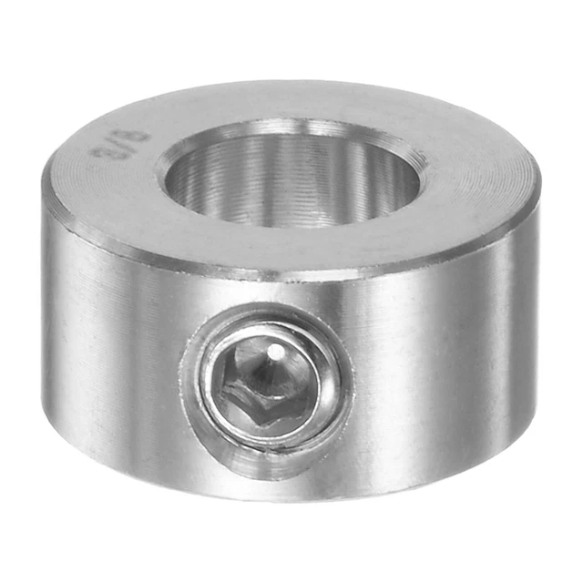 3/8" Bore Stainless Steel Set Screw Shaft Collars, 3/4" OD, 3/8" Width