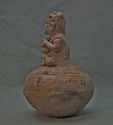 Ancient Pre-Columbian Pottery Religious Shaman Ritual Musical Instrument Rattle 2