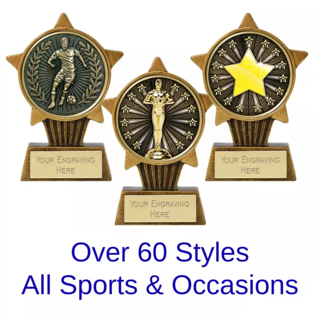 Mini Star Plus Trophy 10cm Multi Sports/School/Club Award - Free Engraving