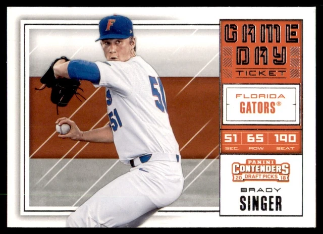 2018 Panini Contenders Draft Picks Game Day Tickets Brady Singer Florida
