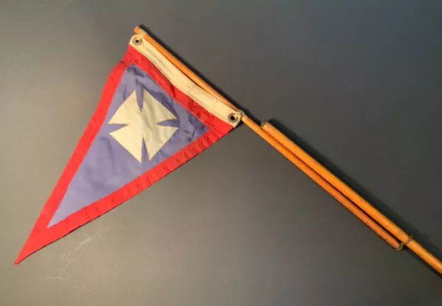 Vintage American Yacht Club Burgee (Sailing Flag/Pennant) on Original Standard