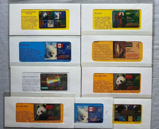 USA ACI Prepaid Set Calling Card9x Tiere im Folder ab 1000ex