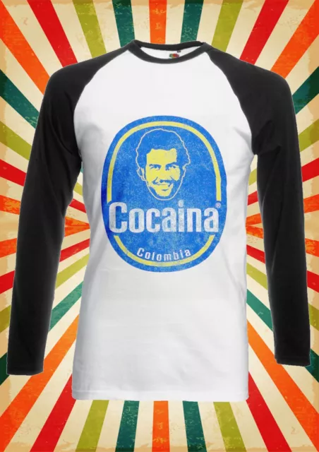 Pablo Escobar Colombia Cocain Men Women Long Short Sleeve Baseball T Shirt 1869