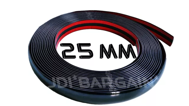 25mm x 3M Black Moulding Trim Car Protect Adhesive Strip Styling Decoration