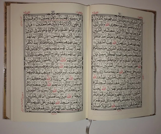 THE HOLY QURAN/KORAN in Arabic (16 Lines) Allah Names in Red Font £18. ...