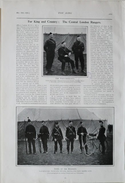 1903 Stampa Centrale Rangers Sergente Maggiore Mccarthy - Trombettiere Signaller