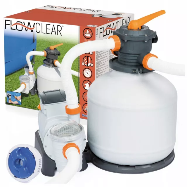 Bestway Swimming Pool 58486 Flowclear 11355L/3000gal Sand Filter Pool Pump