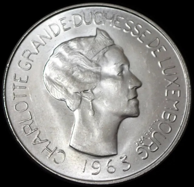 Luxembourg 100 Francs 1963 Charlotte Silver Coin WCA 7600