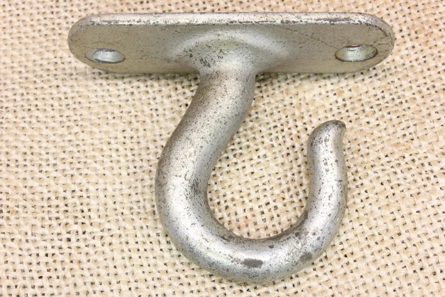 Old Plant Hook Porch Lamp Ceiling Wash Line Galvanized Vintage Cast Iron unused 3