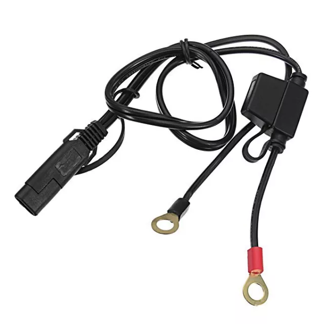 12V Motorcycle Battery Ring Connector Charger Terminal Cable Harness SAE Adapter