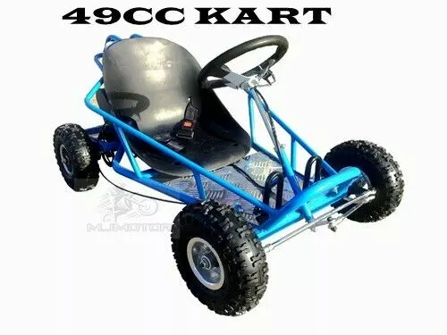 49cc Go Kart 4 Wheeler Kids 2 Stroke Buggy Quad Atv Dirt Bik Mini New Model Blue