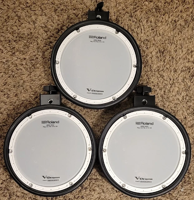 ROLAND SET OF 3 PDX8 Dual Zone Electric Drum Triggers Pads 115.00