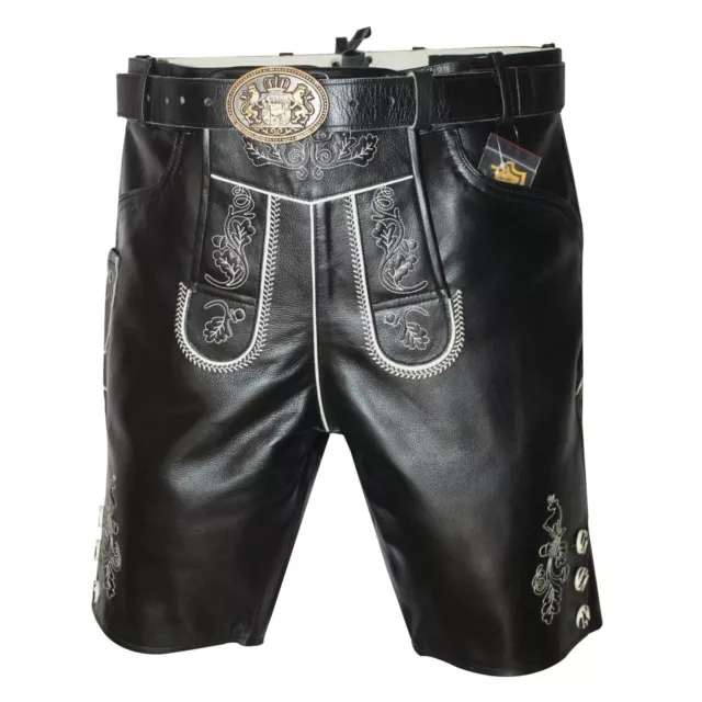 Herren Trachten Lederhose Glattlederhose  Laponialederhose mit Gürtel Gr.46-62