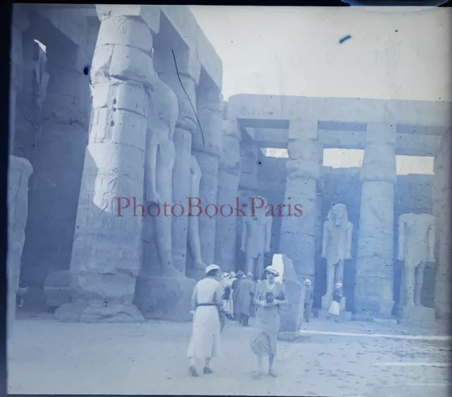 EGYPTE Archéologie c1930 Photo NEGATIVE Plaque verre Stereo Vintage PL28L10n7