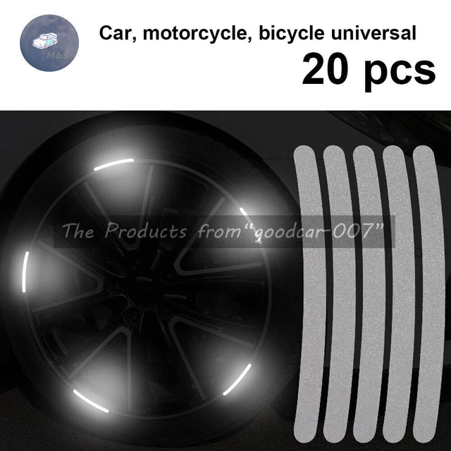 20Strip Reflective Car Rim Wheel Tape Sticker Stripe Decal For Wheel Hub General