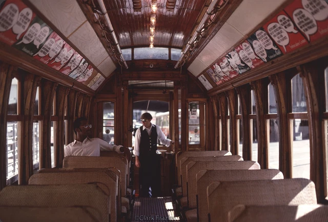 SF Muni ex-Portland 503 interior at Transbay Terminal 1983 Orig Kodachrome Slide