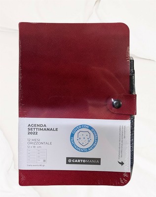 Agenda Agenda Filosofica Settimanale 2022 Rossa 12 Mesi Formato Mini 14x9 cm con Penna 