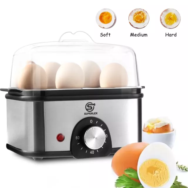 Electric Food Steamer Healthy Kitchen Egg Boiler & Poacher Automatic Power Off