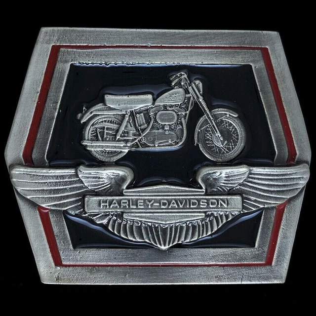 Harley Davidson Moto Stars Ali Barrette Scudo Biker NOS Vintage Cintura Fibbia