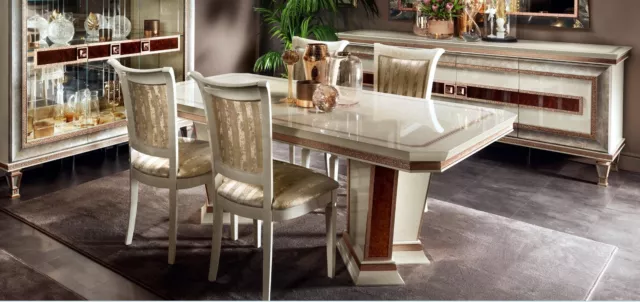 Table Salle à manger Baroque blanche Extensible - Vilta