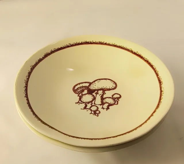 Merrie Mushroom Ironstone Anchor Hocking Soup Cereal Bowls setof 2 with Boo-boos