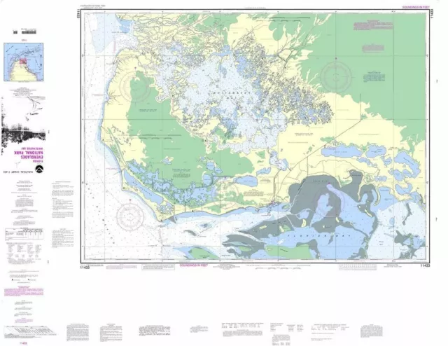 NOAA Nautical Chart 11433: Everglades National Park Whitewater Bay 40" x 30"